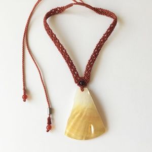 Rumi Sumac Hand-Knotted Macramé Pendant Necklace